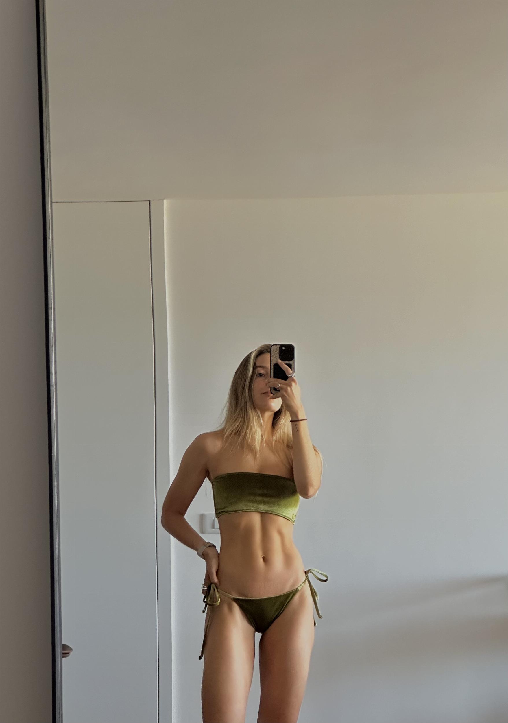 Top bikini verdot verde talle unico