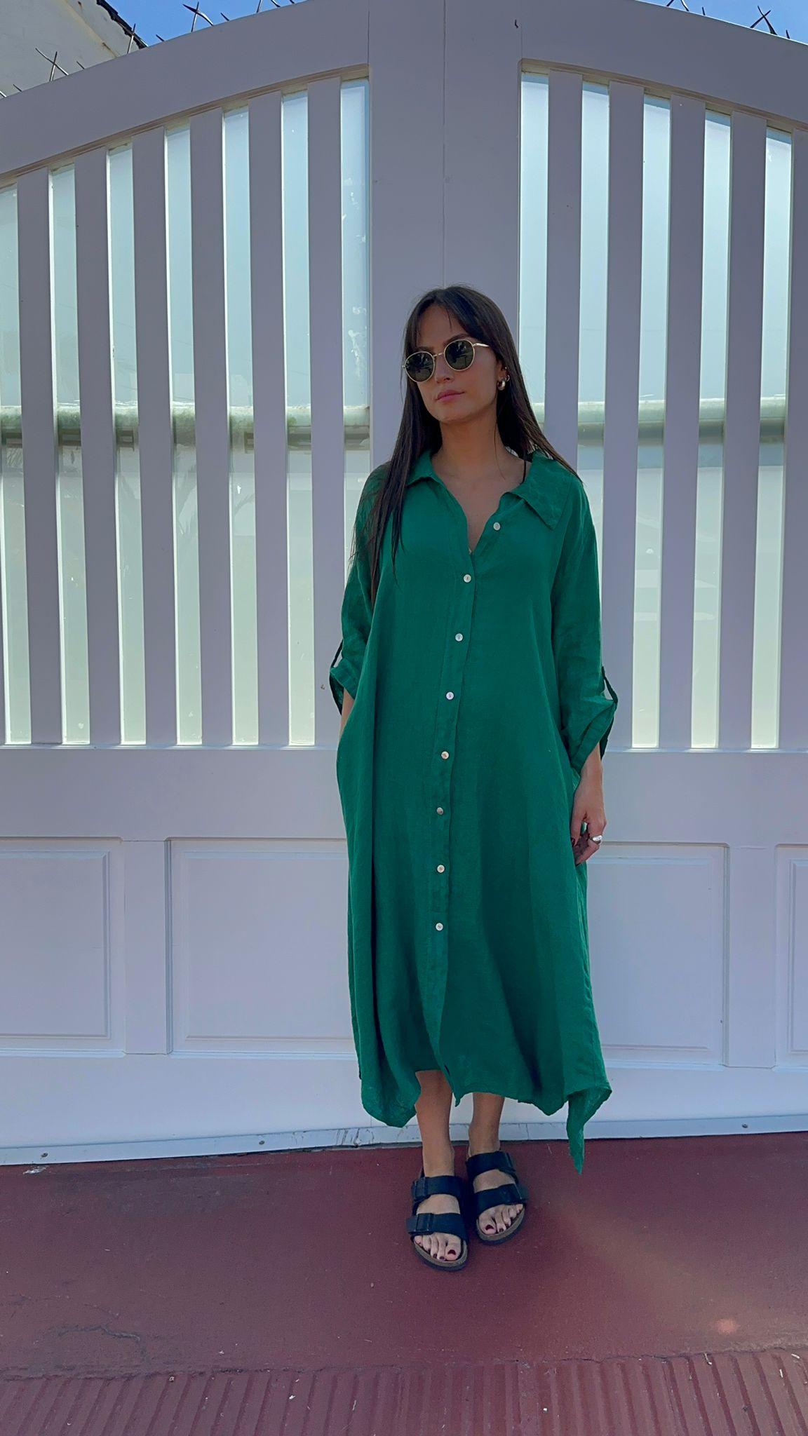 Vestido Camisero Chianti verde talle unico