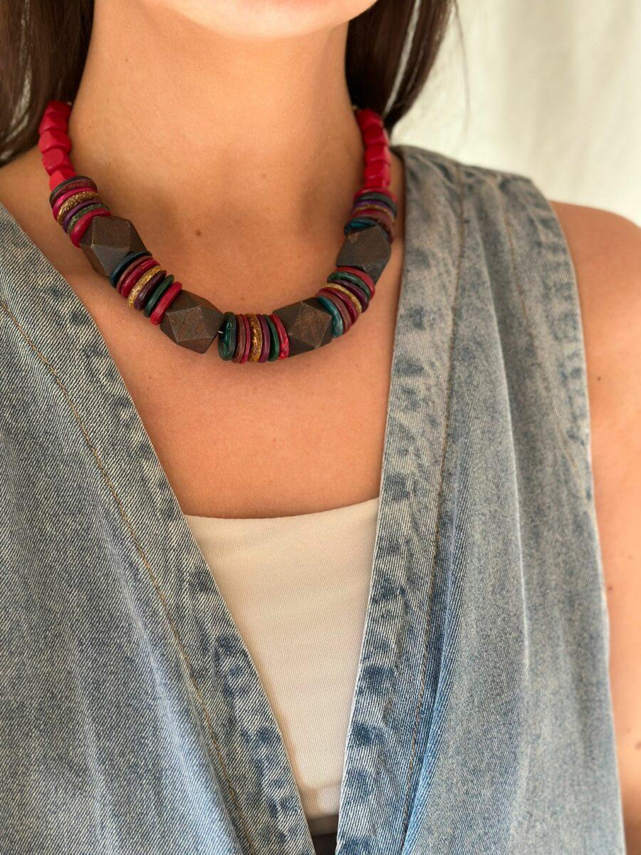 Collar Etnic marron talle unico