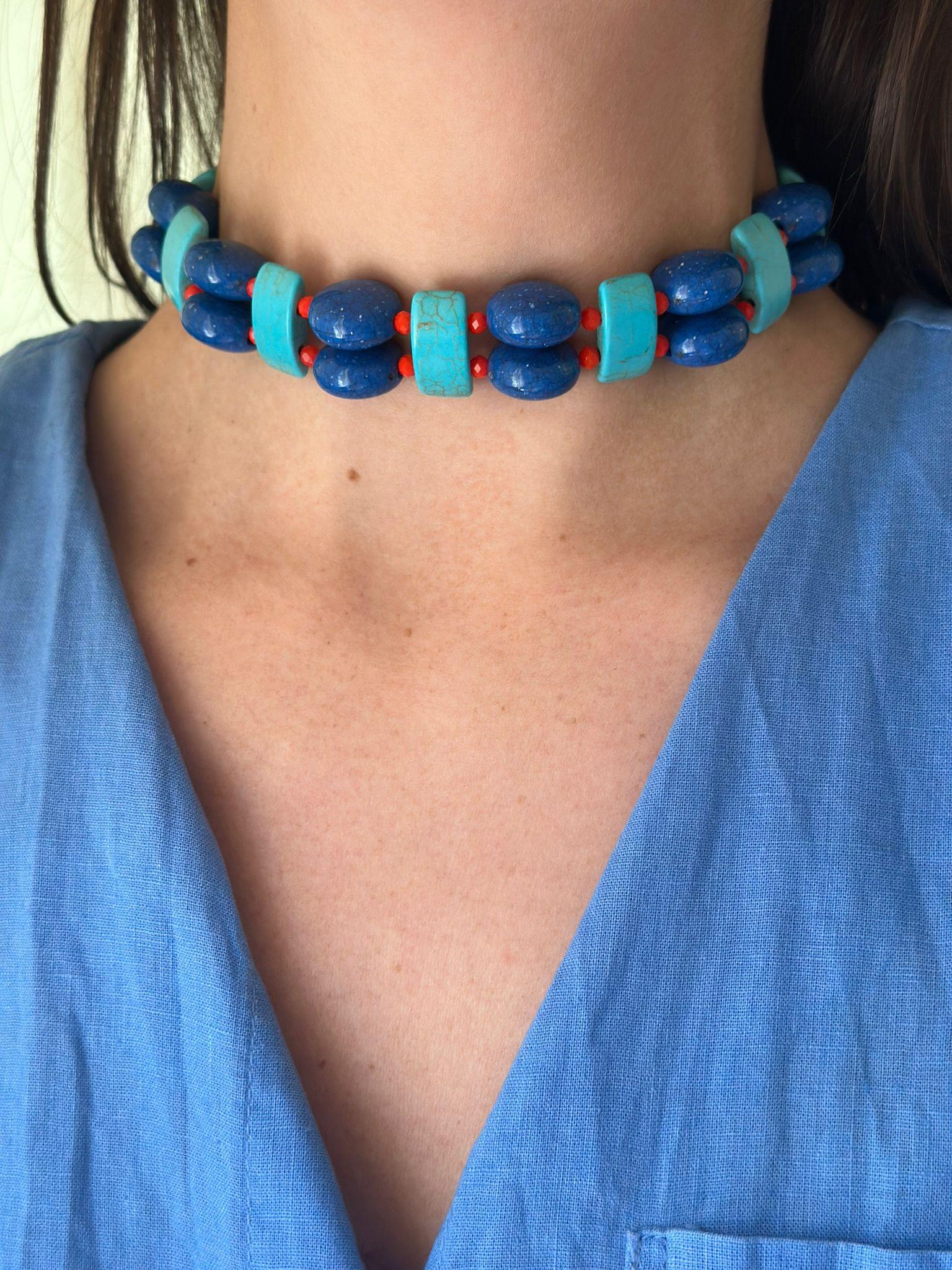 Choker Alegría azul talle unico