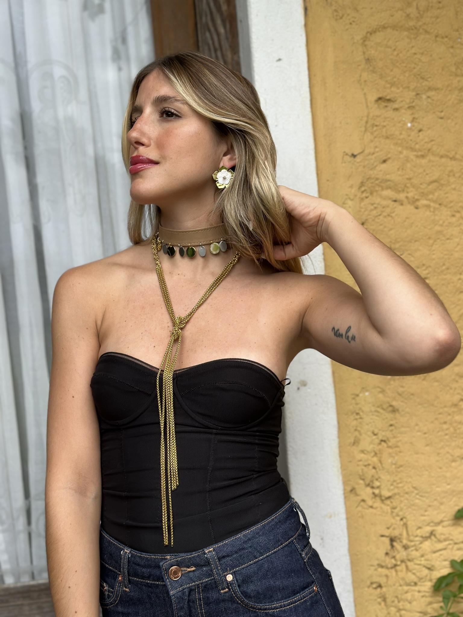 Choker Indie beige talle unico