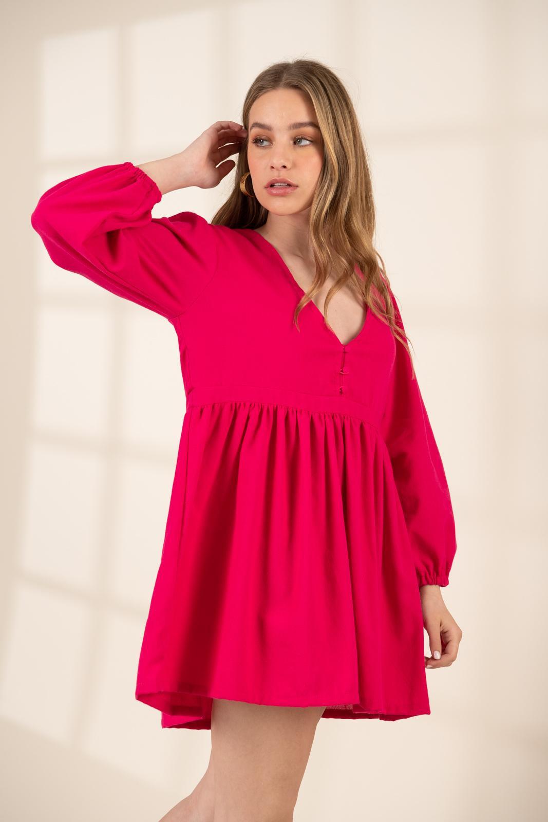 VESTIDO MALAGA fucsia l