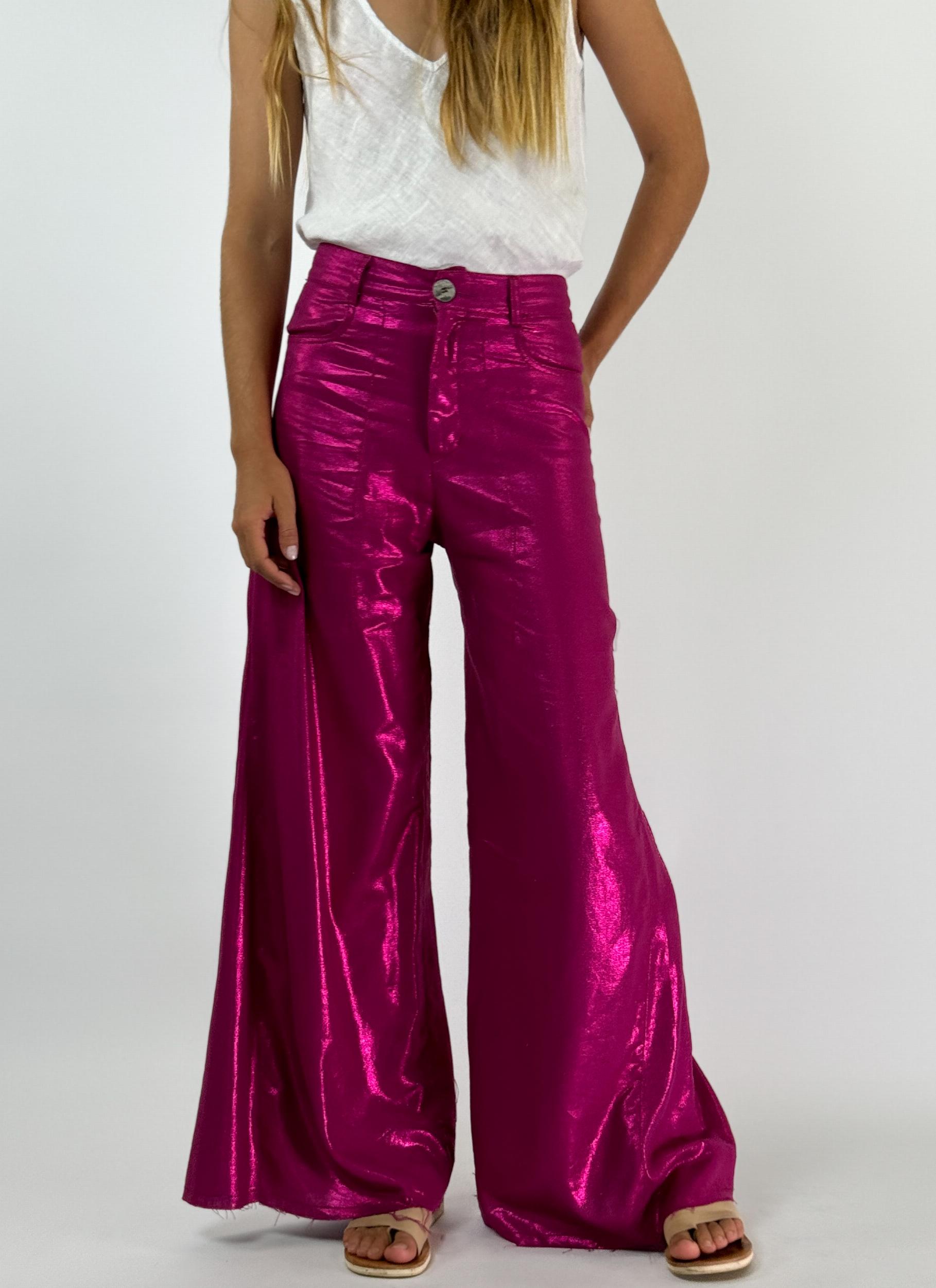 PANTALON JACINTO METALIZADO fucsia xxs