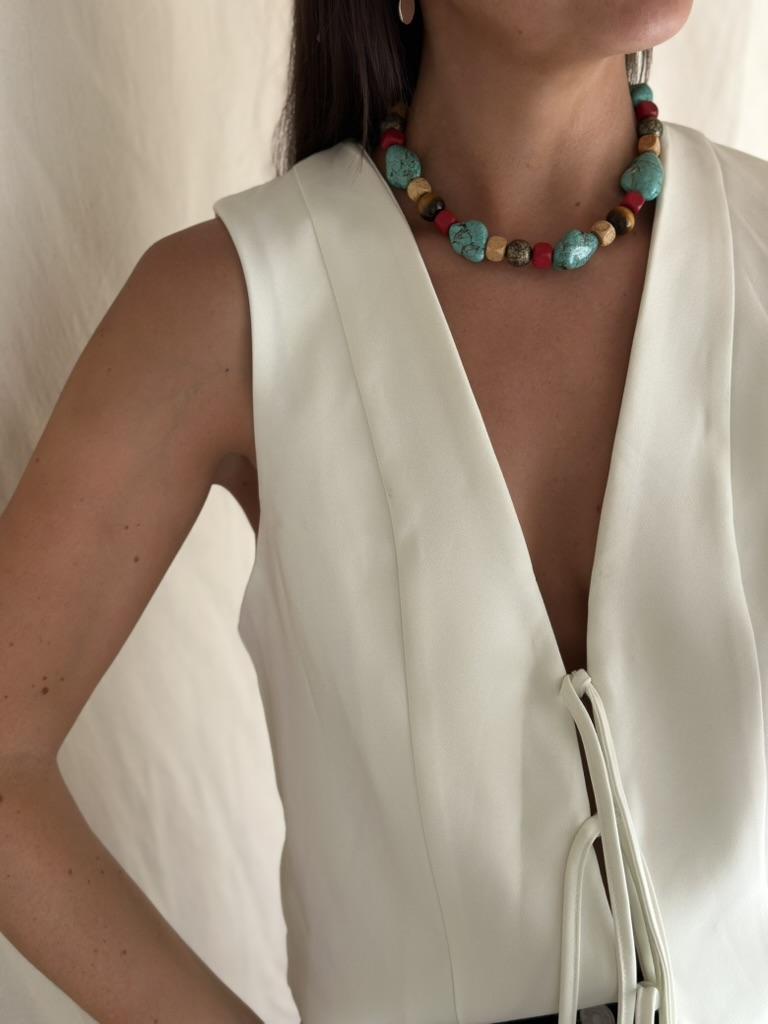 Collar Coe turquesa talle unico