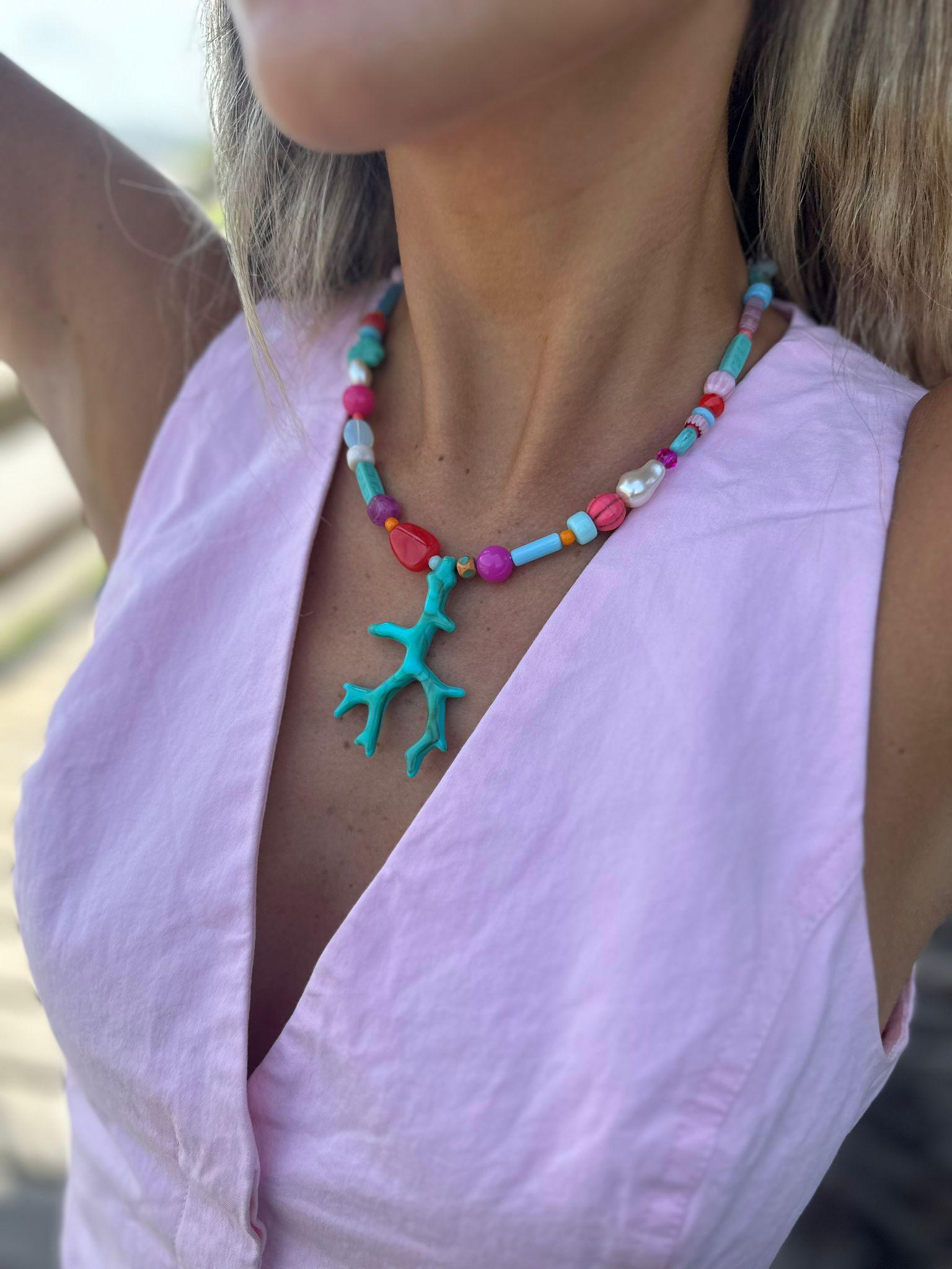 Collar Altea verde agua talle unico