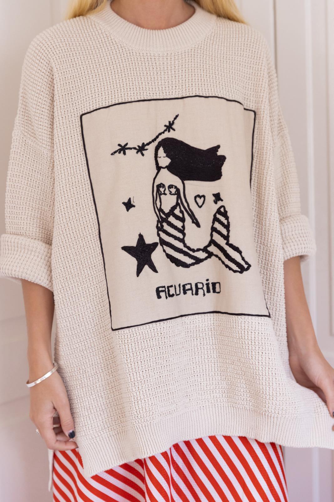 Sweater Acuario crudo talle unico