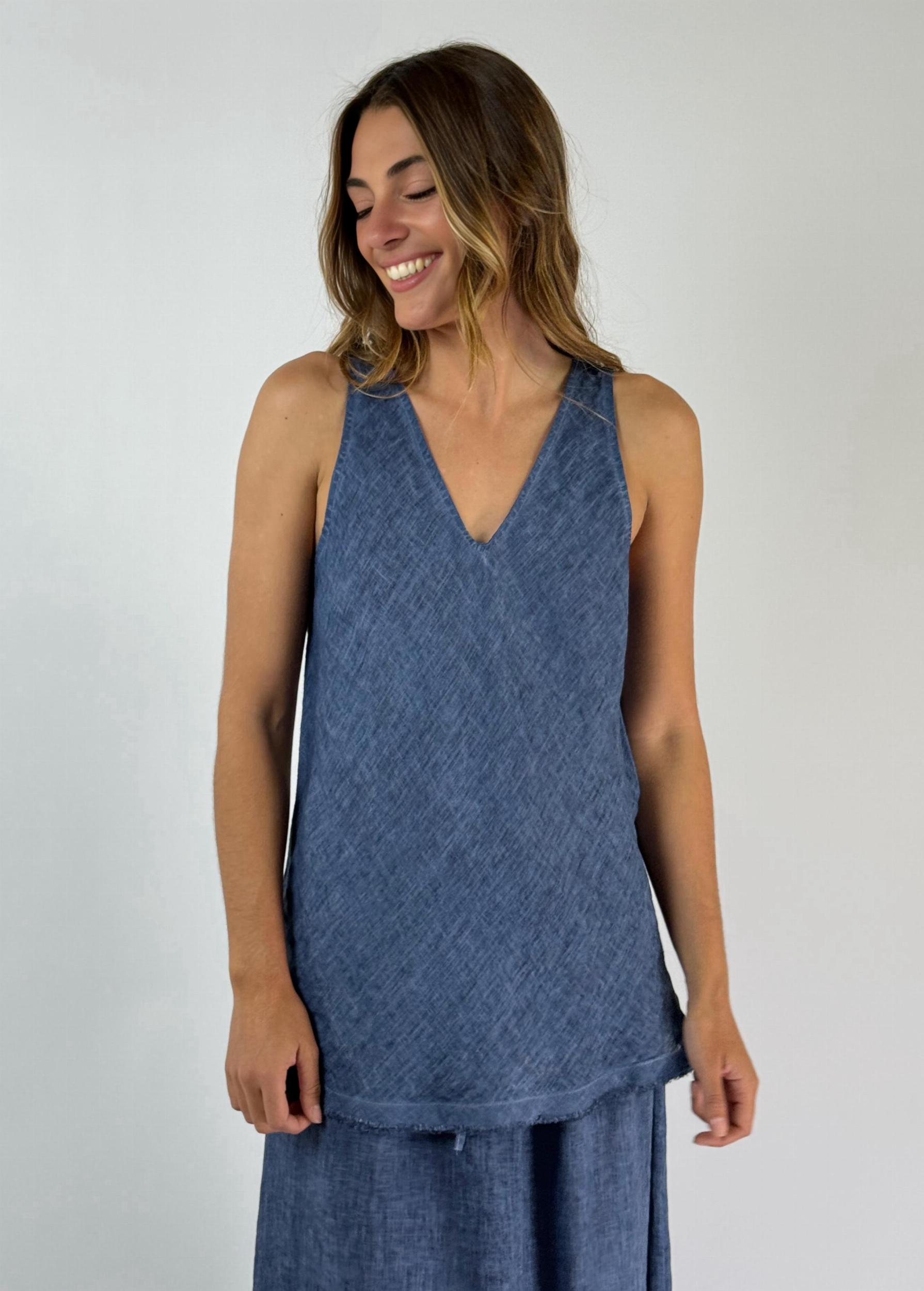 TOP GROSELLA azul talle unico