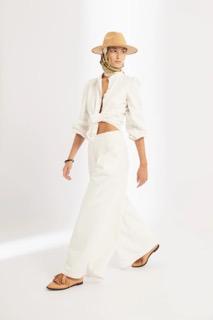 Pantalon Super Culotte en Canvas - Off-White blanco xs