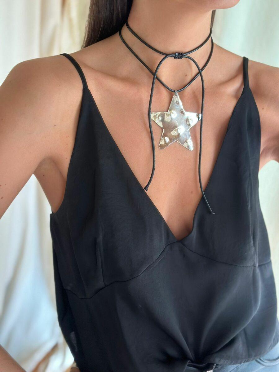 Collar Lali plateado talle unico