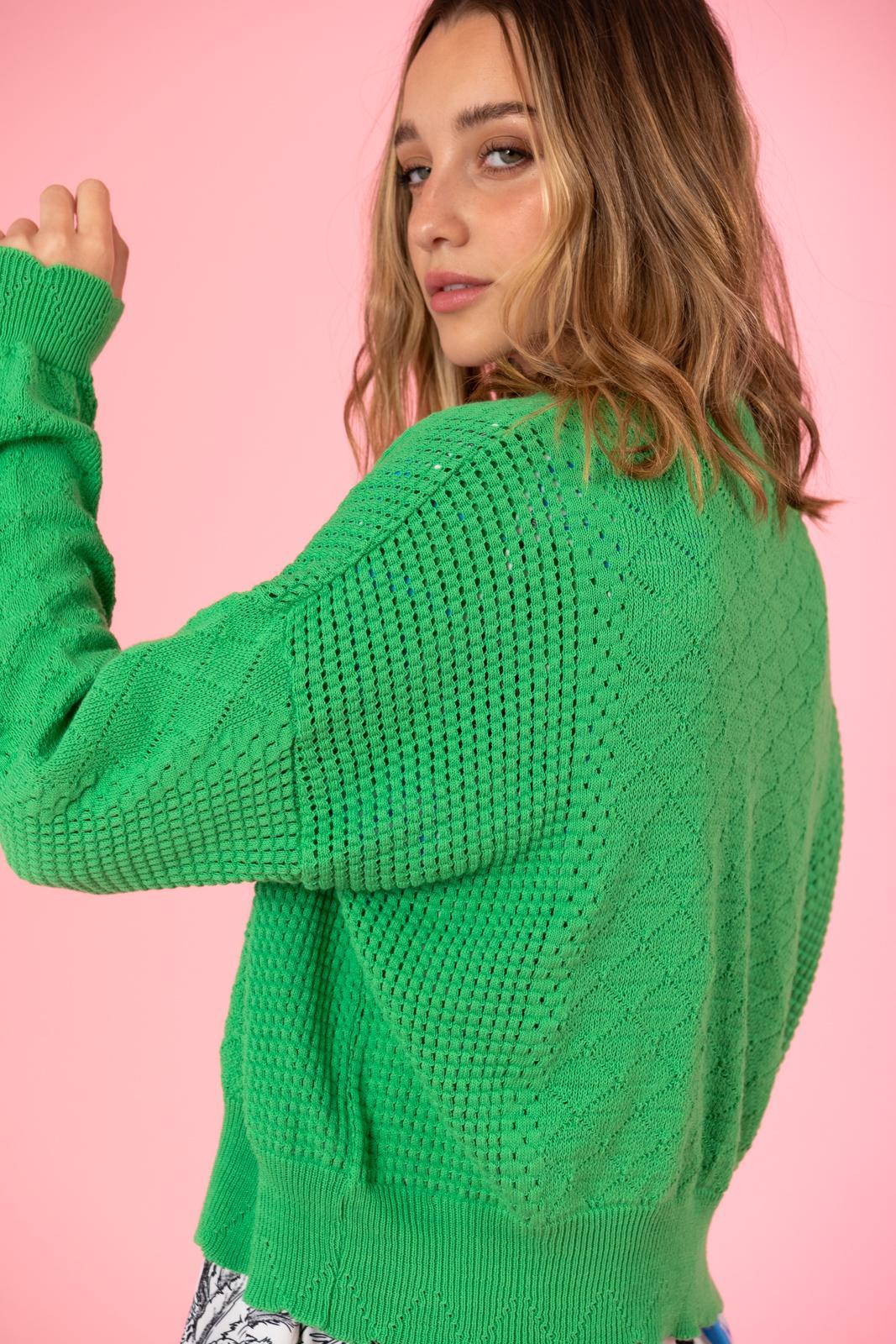 CARDIGAN ALICANTE verde talle unico