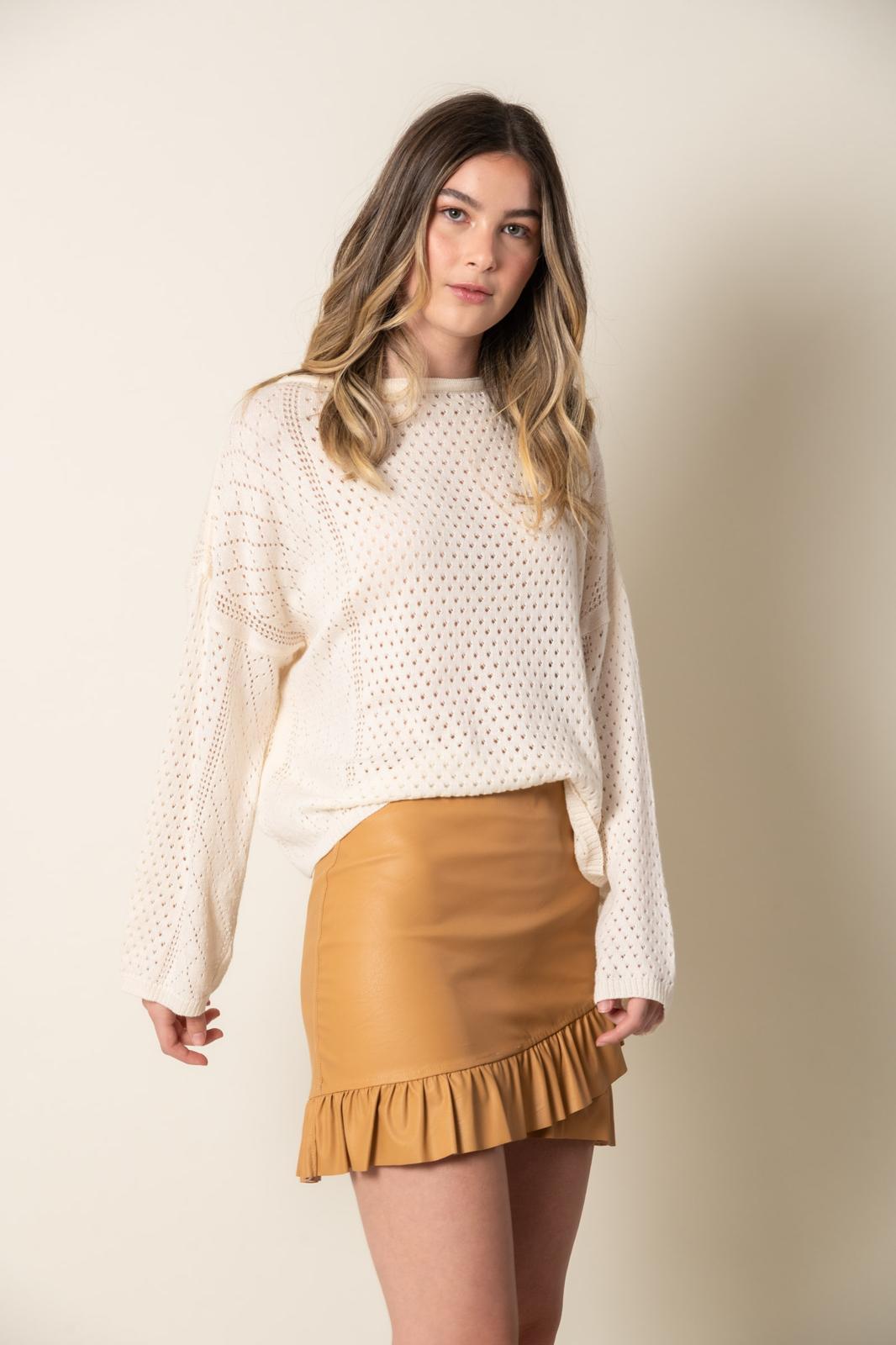 FALDA SLASH camel s