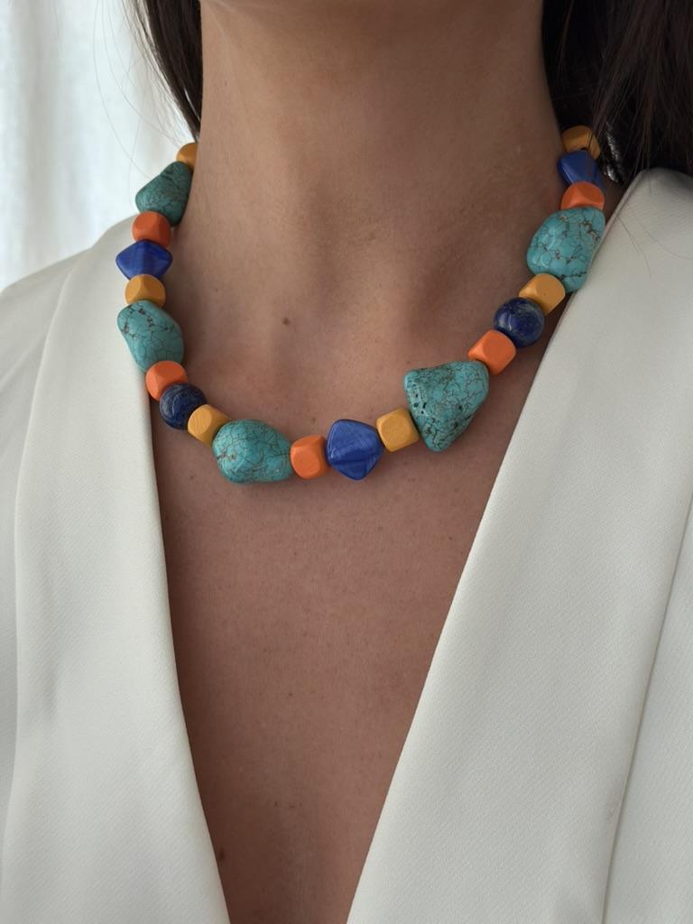 Collar Coe azul talle unico