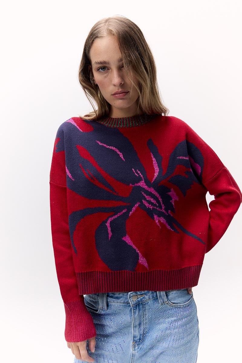 Sweater Midnight Orchid rojo m