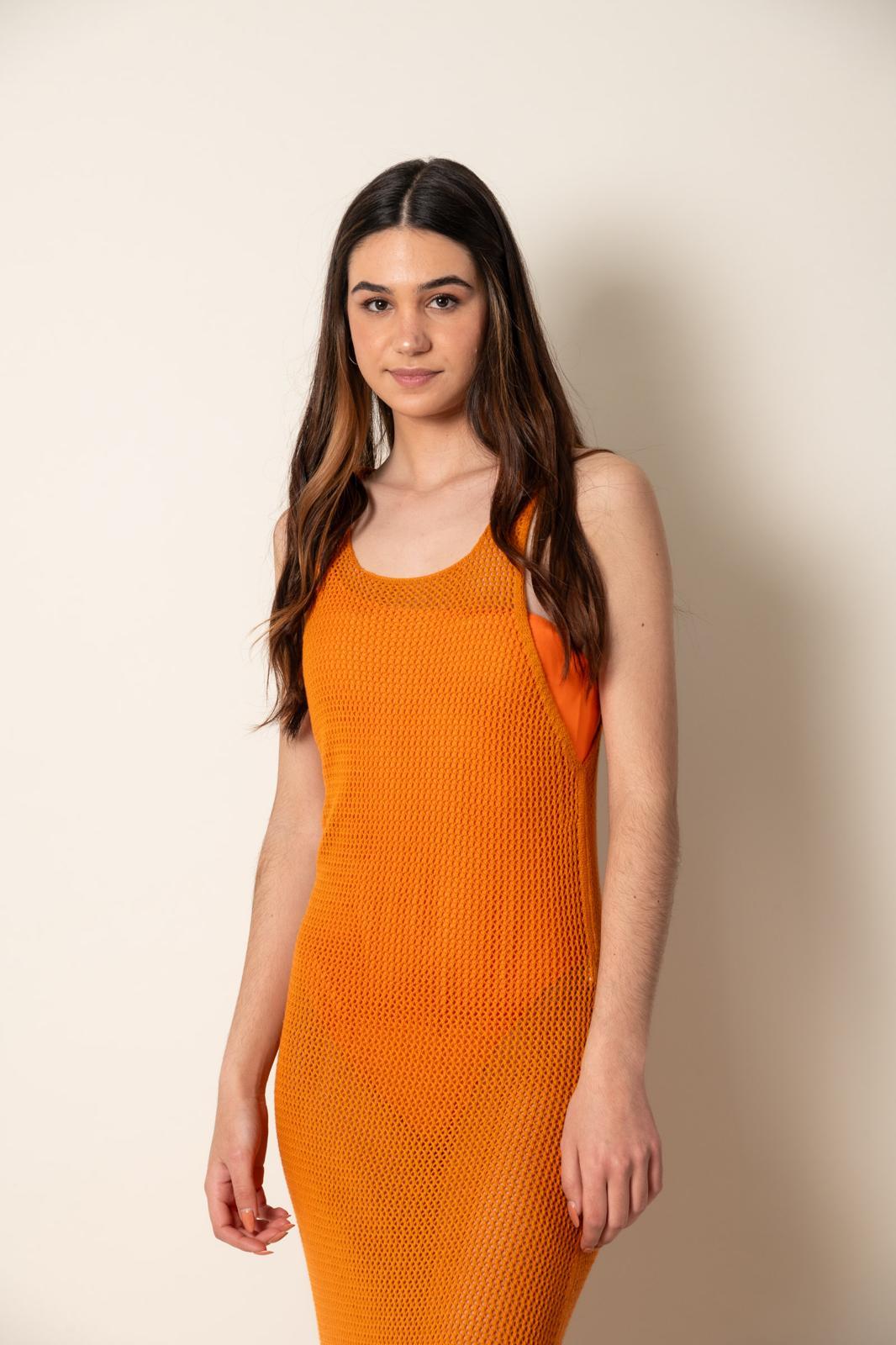 VESTIDO PONTEVEDRA naranja talle unico