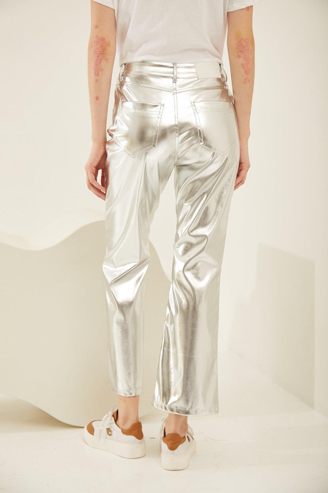 PANTALON METALLIC plateado l