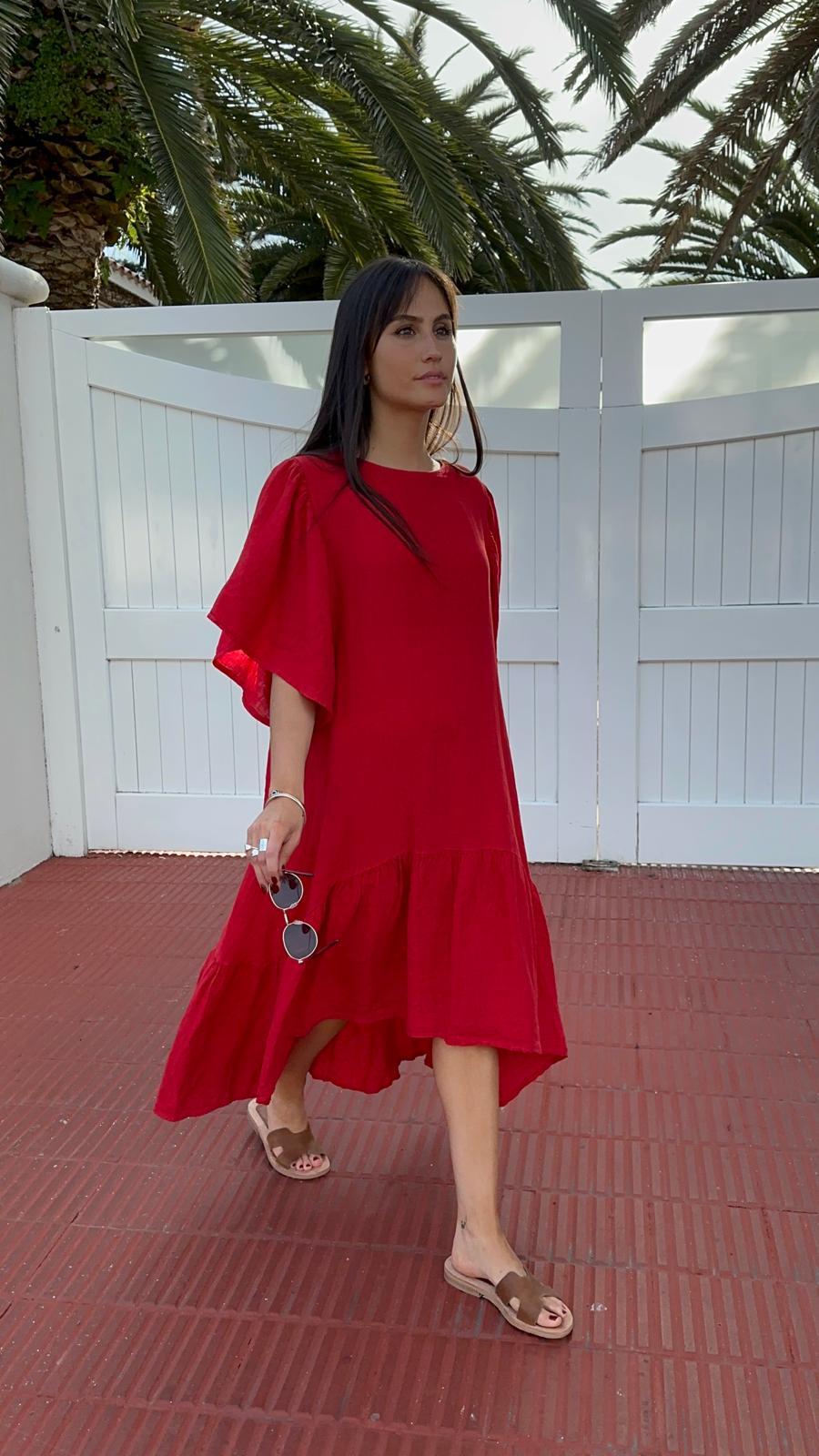 Vestido Verona rojo talle unico