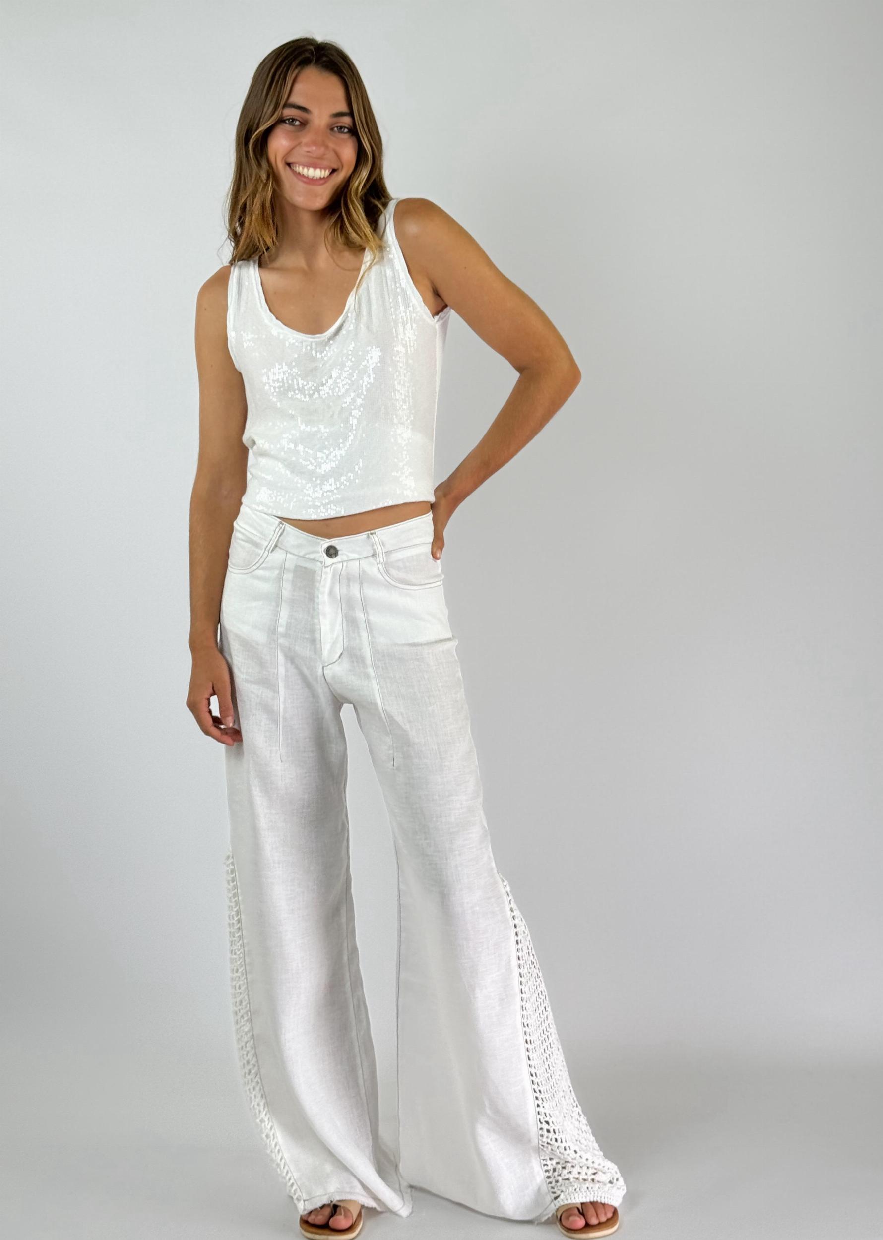 PANTALON JACINTO NEW CROCHET blanco l