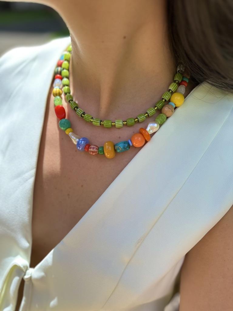 Collar Salsa verde oliva talle unico