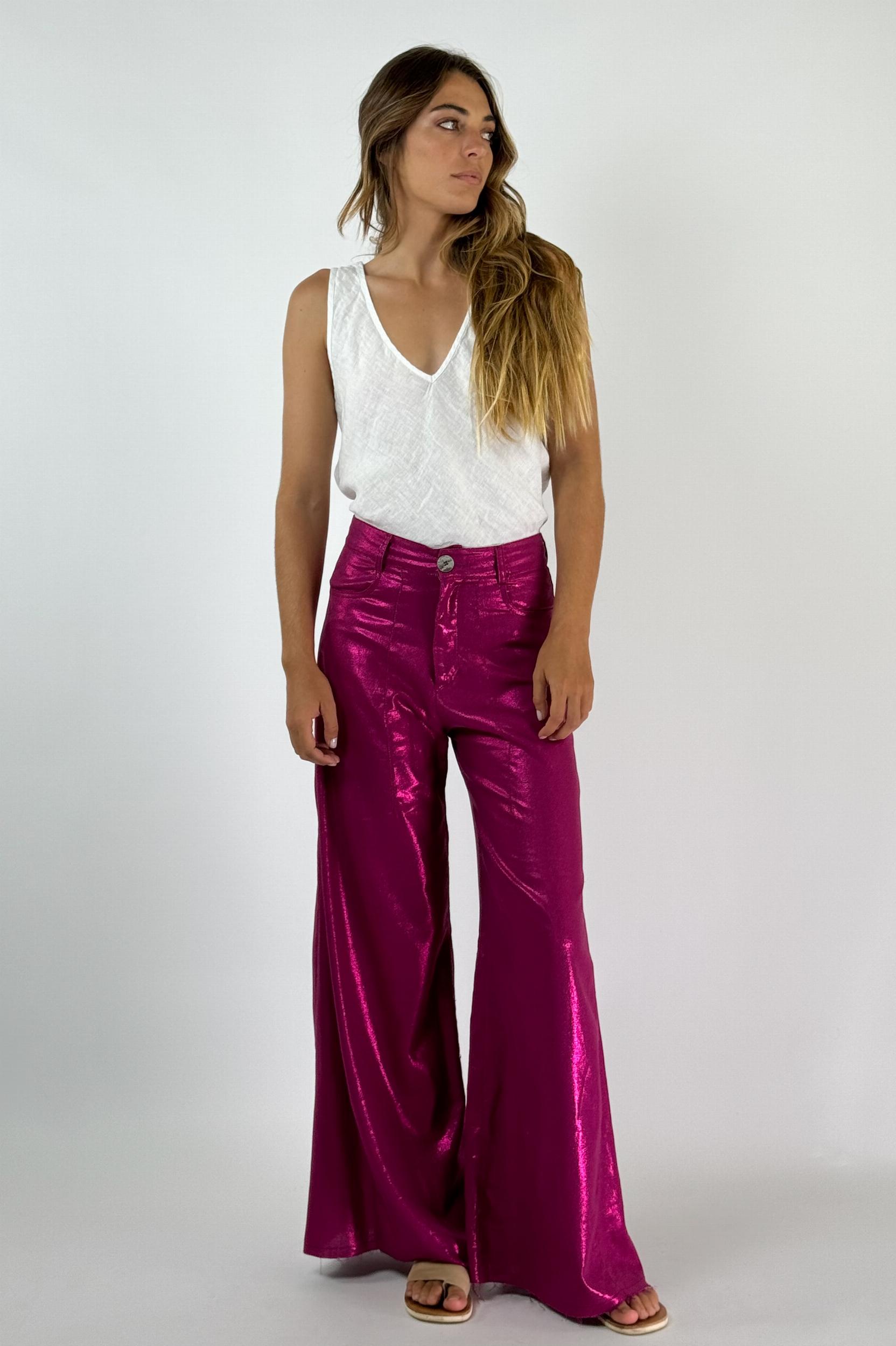 PANTALON JACINTO METALIZADO fucsia xxs