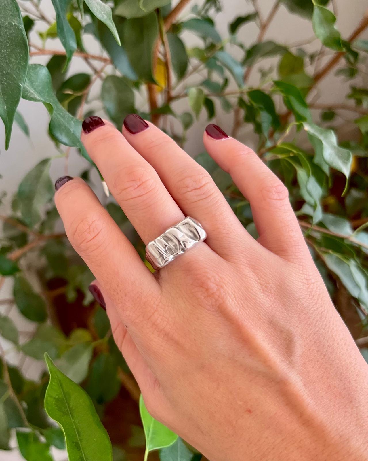 Anillo Forky plateado a medida