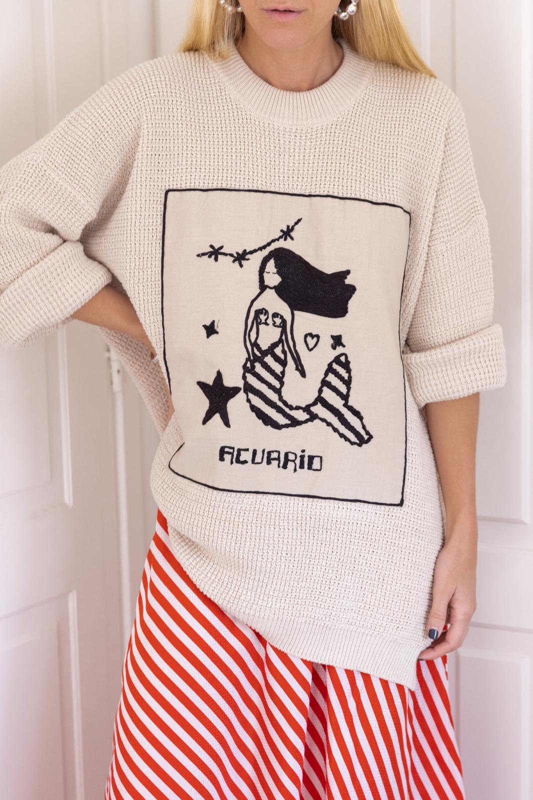 Sweater Acuario crudo talle unico