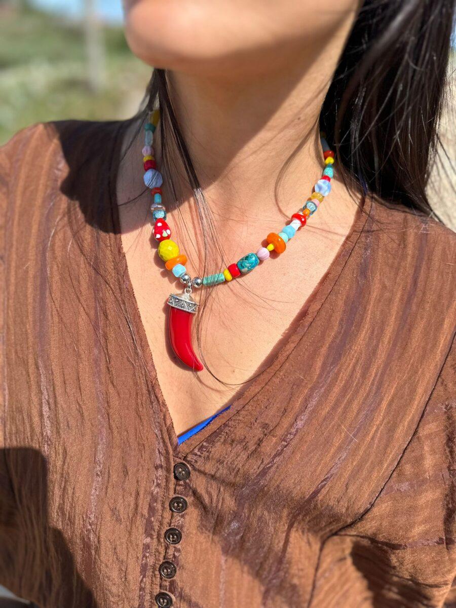 Collar Holbox rojo talle unico