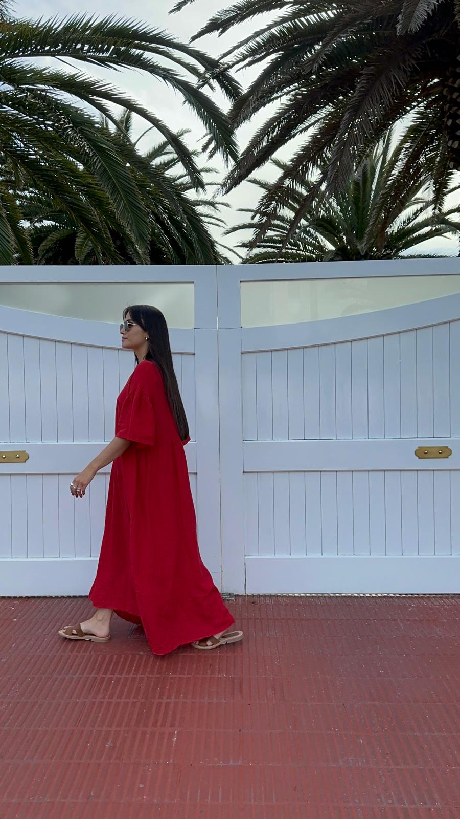 Vestido Puglia rojo talle unico