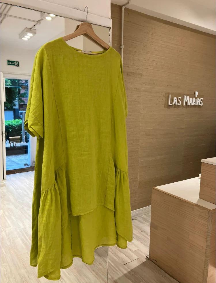 Vestido Pienza verde lima talle unico