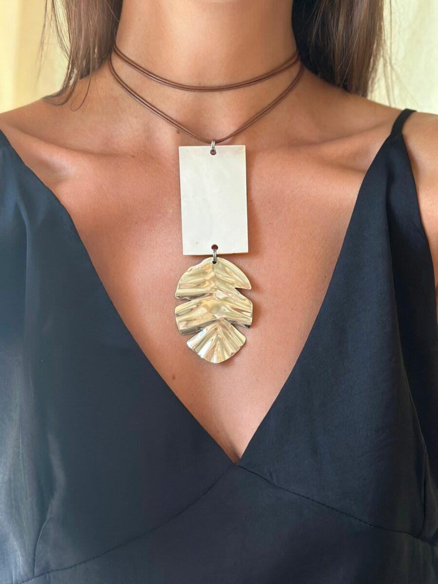 Collar Fall plateado talle unico