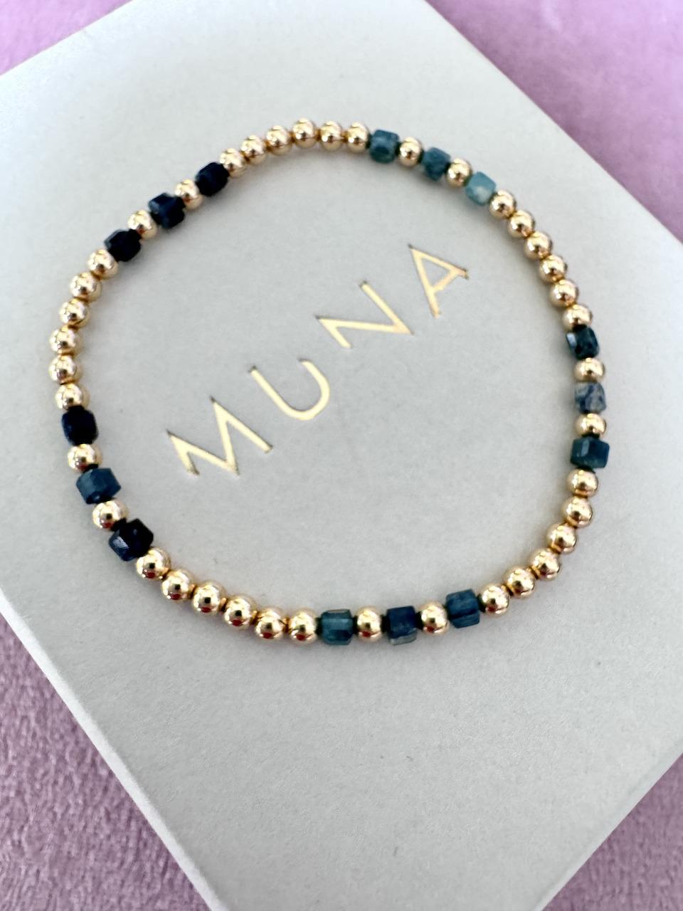 Pulsera Goldfilled 3mm azul marino n/a