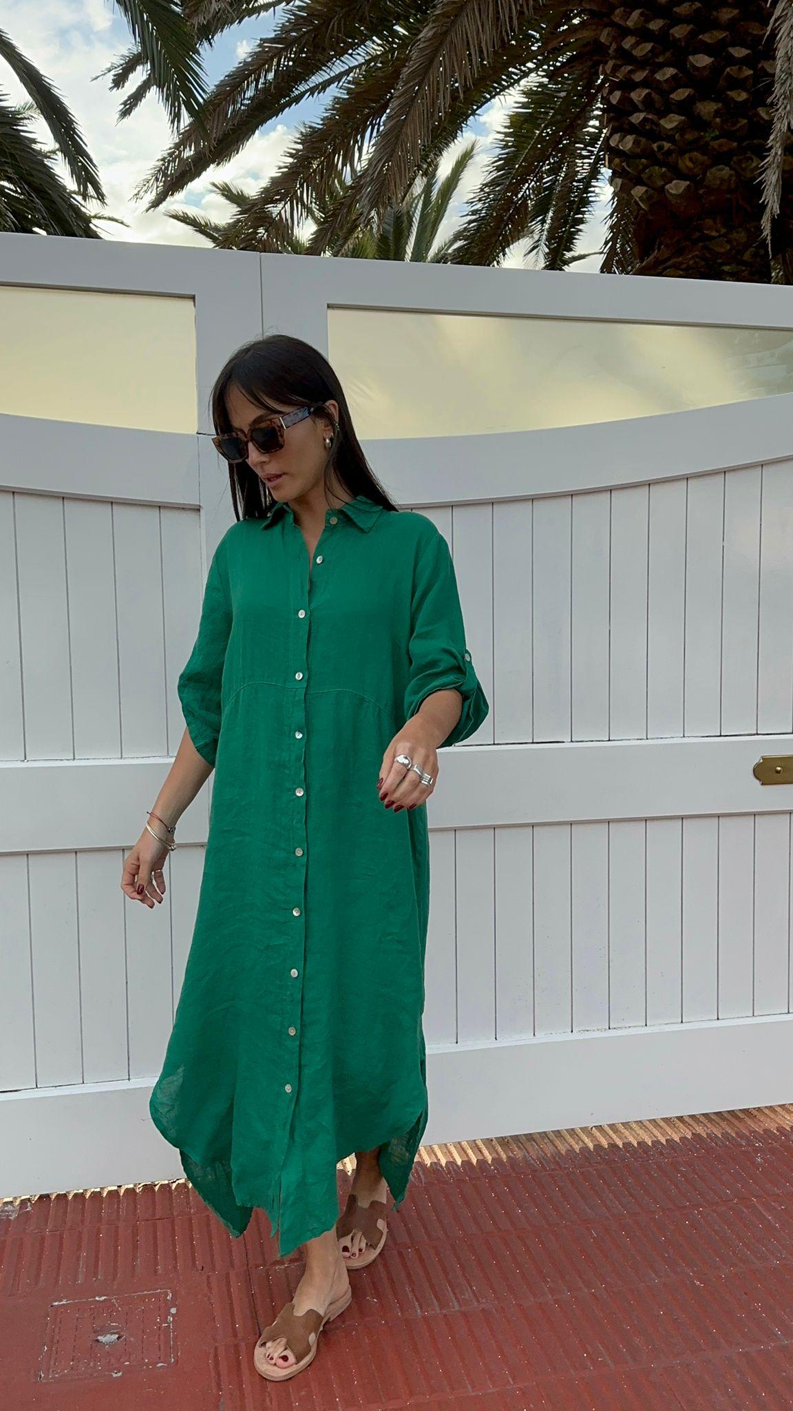 Vestido Camisero Livorno verde talle unico