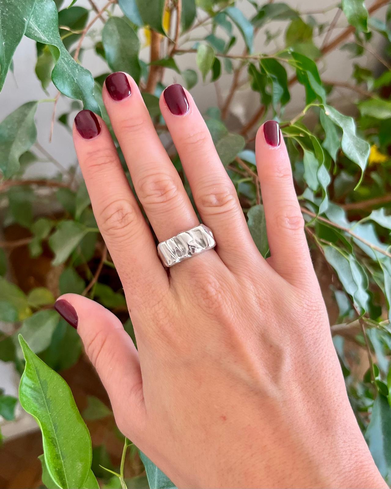 Anillo Forky plateado a medida