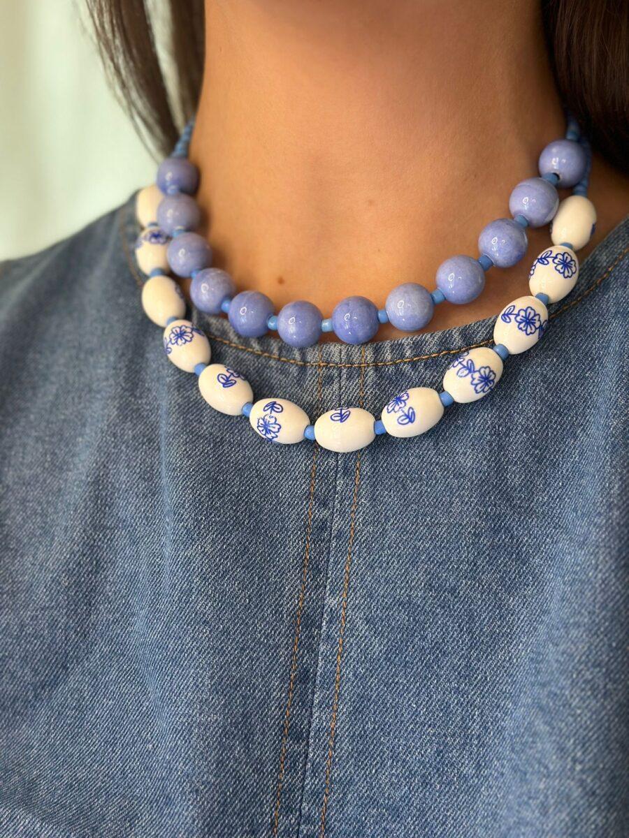 Collar Oia lavanda talle unico