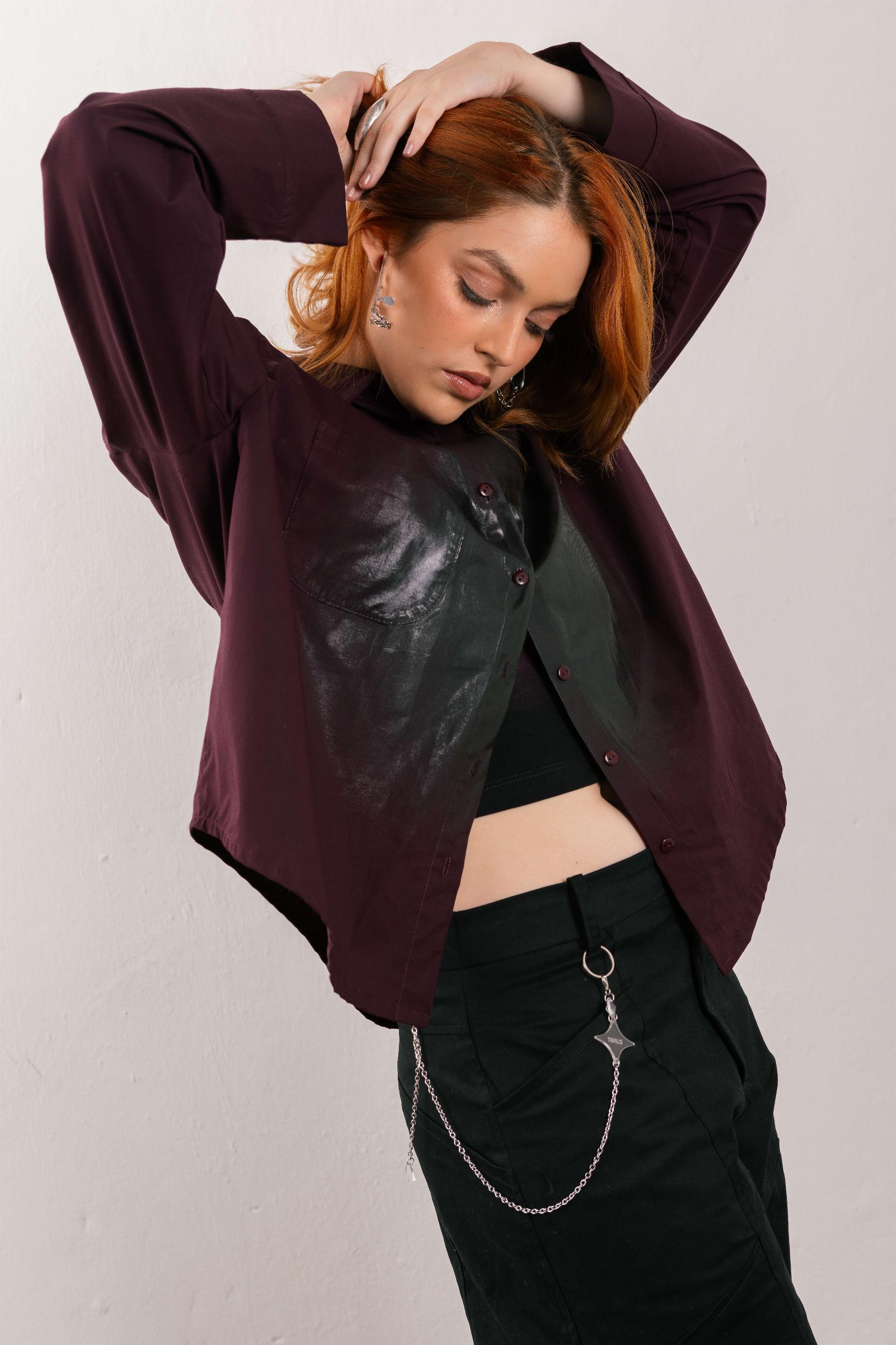 Camisa Vinyl bordo 1