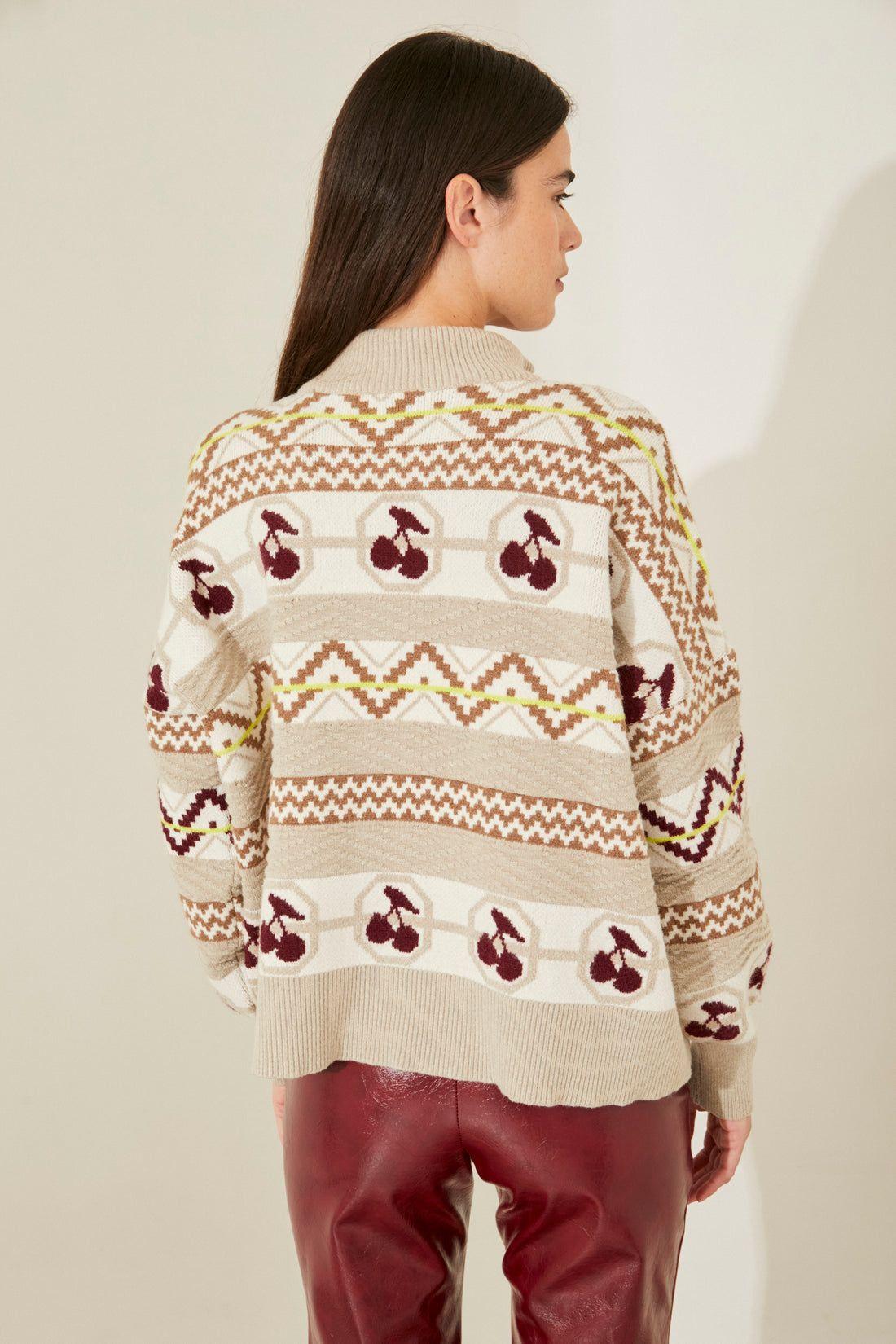 Sweater Cherry beige talle unico