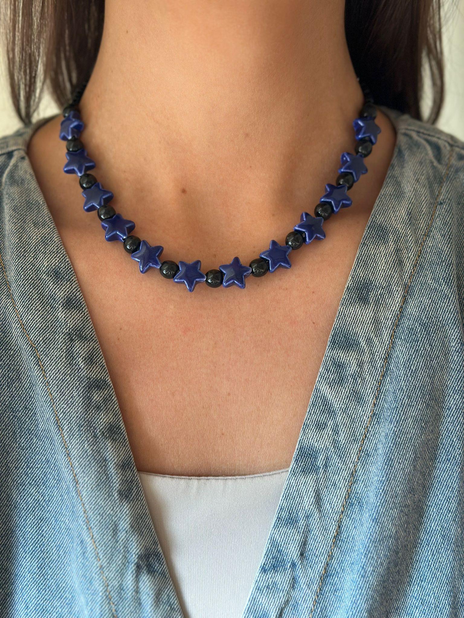 Collar Cometa azul talle unico