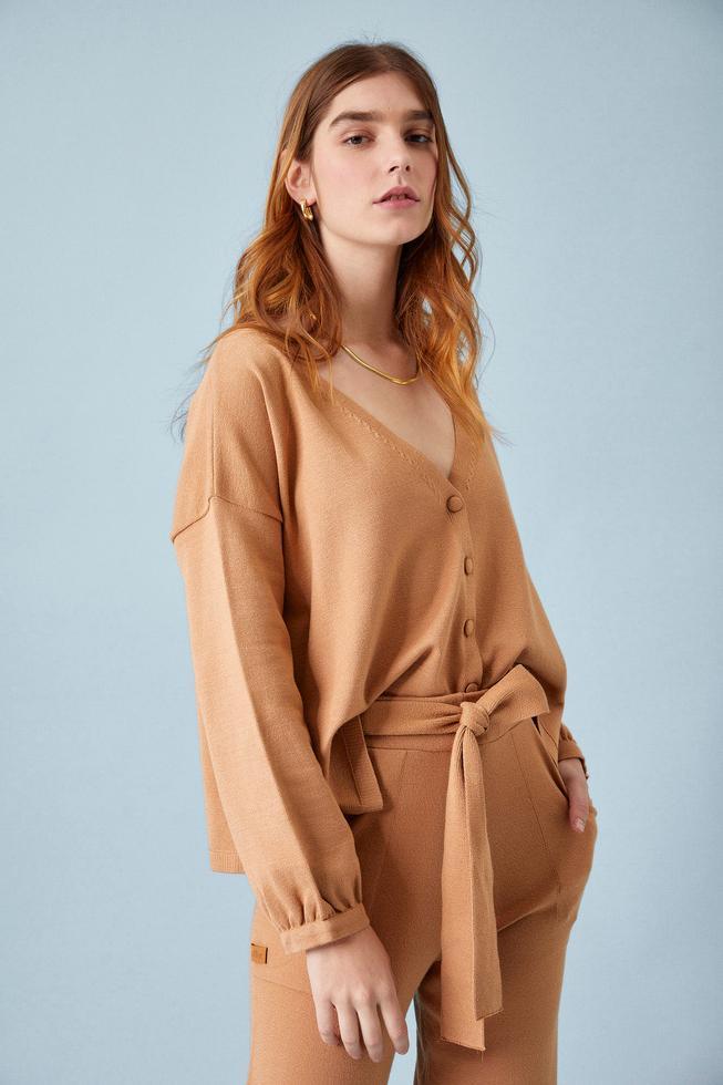 SACO ALESSIA camel talle unico