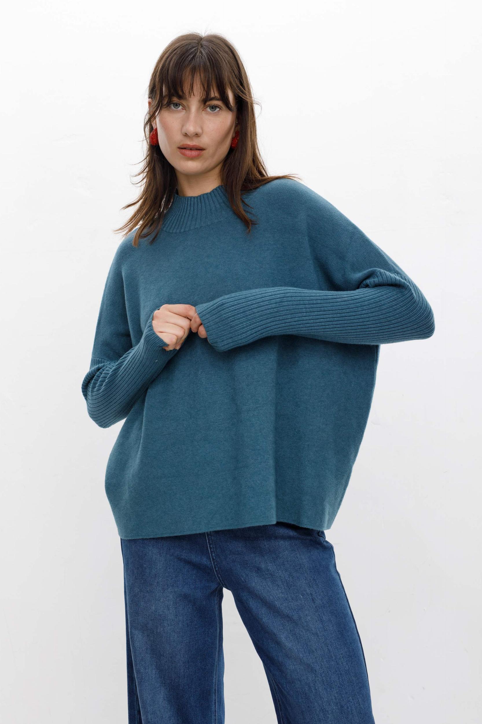 Sweater Milena azul piedra talle unico