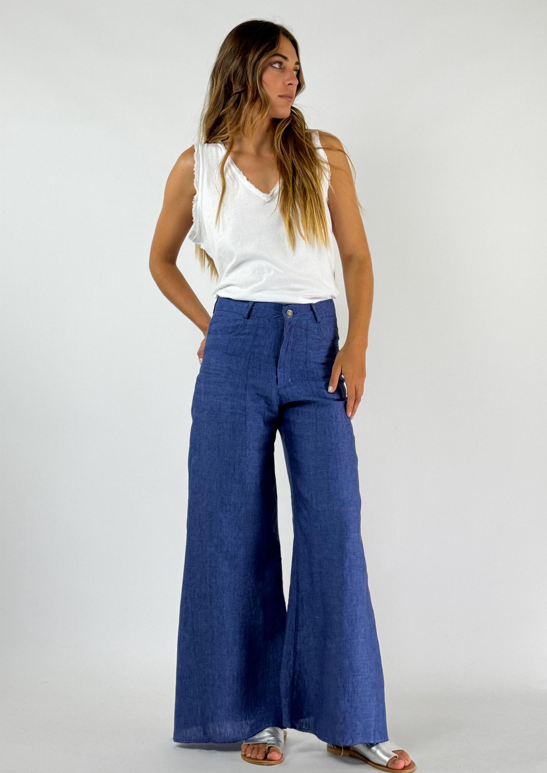 PANTALON JACINTO NEW LINO azul xl