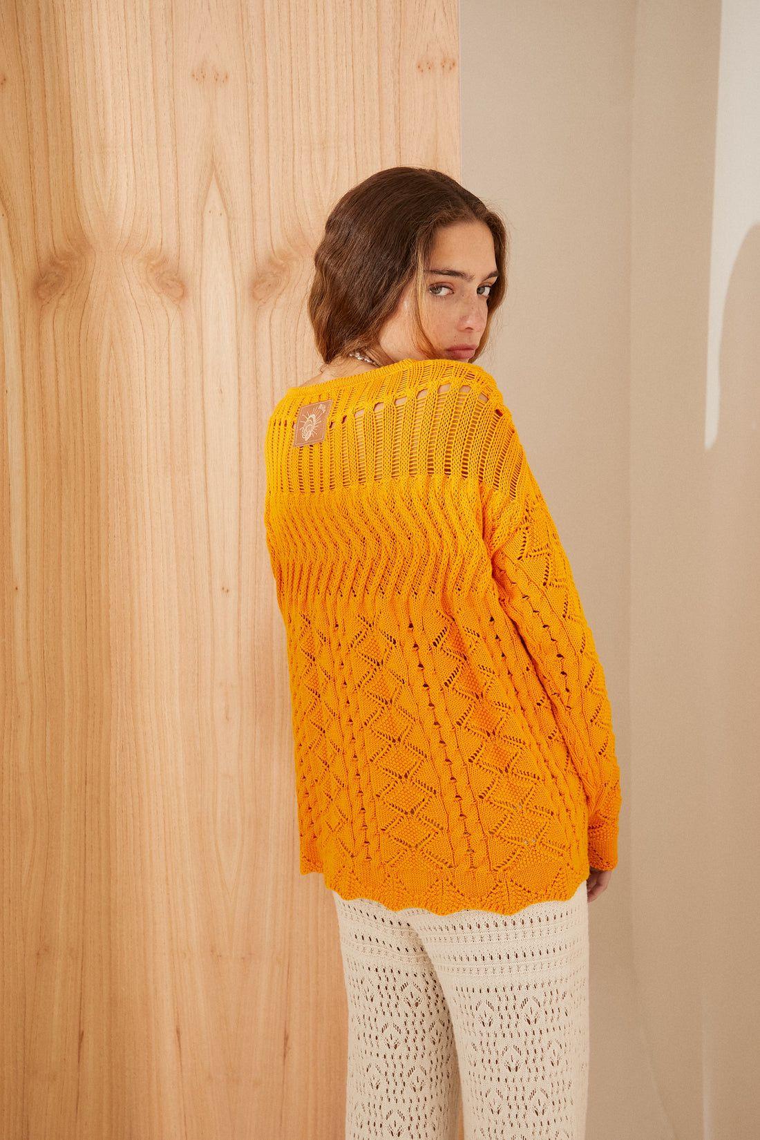 SWEATER OHANA naranja talle unico