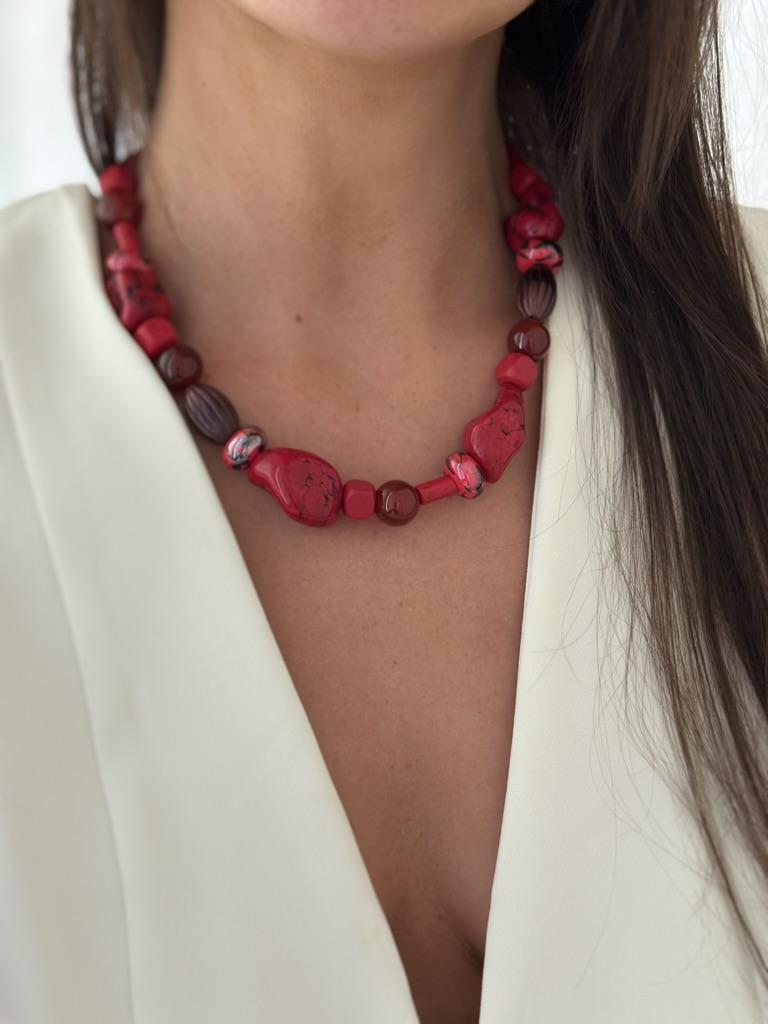 Collar Coe rojo talle unico