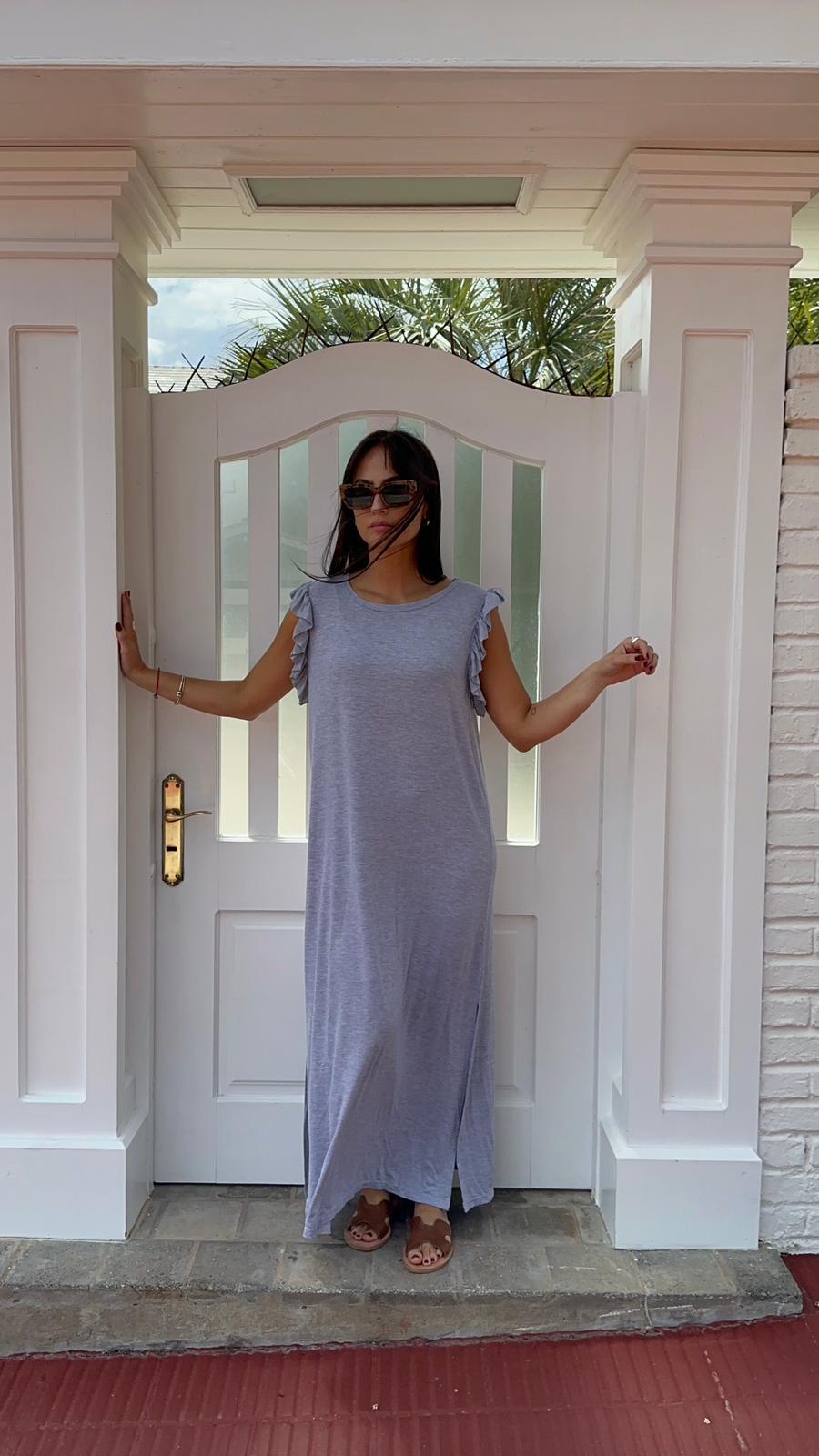 Vestido Filippa gris melange talle unico