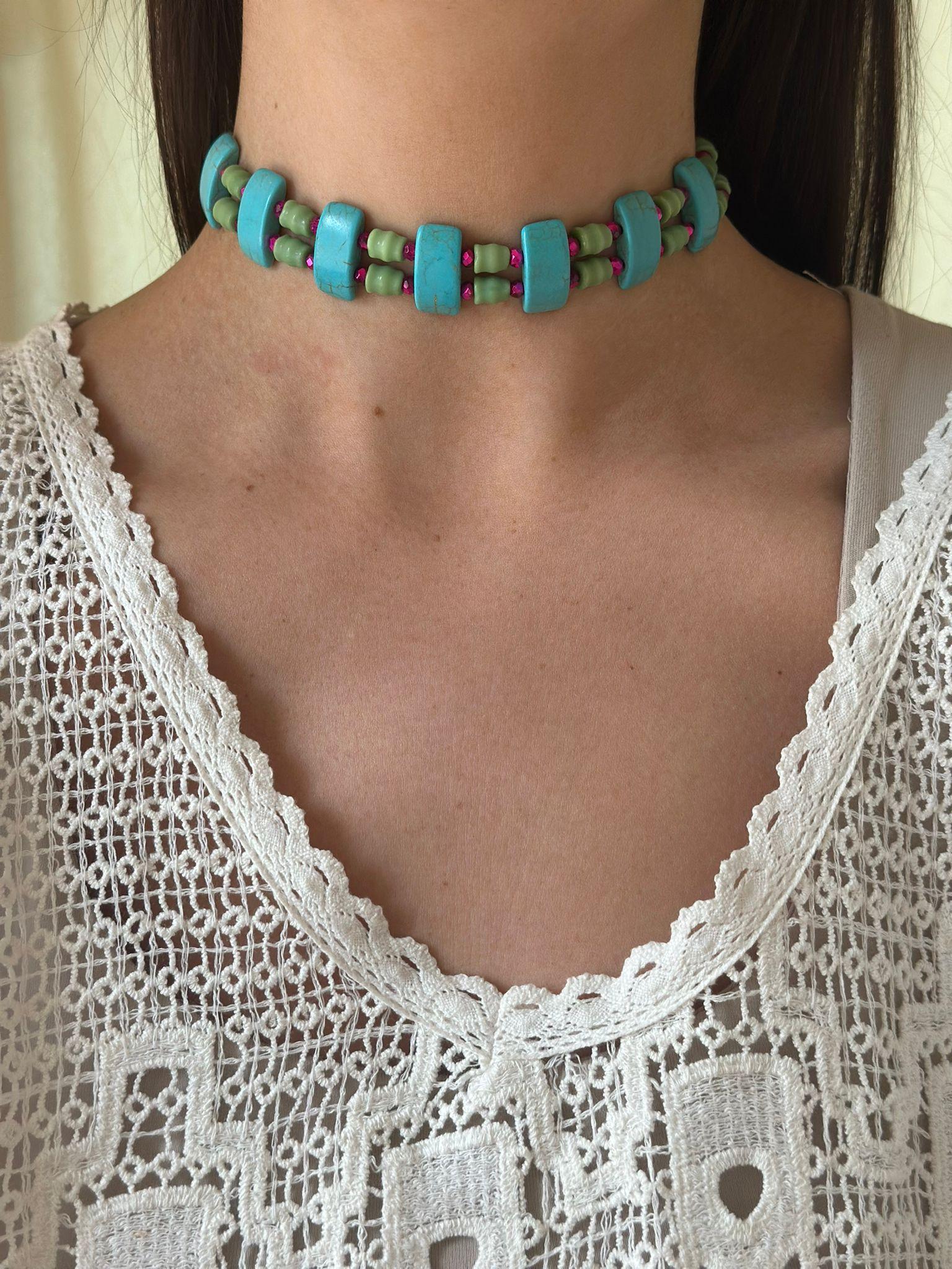 Choker Alegría verde talle unico