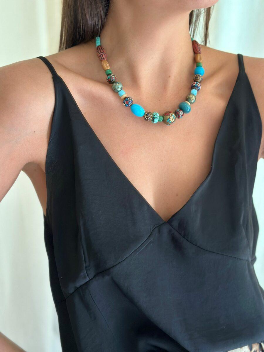 Collar Inca azul talle unico