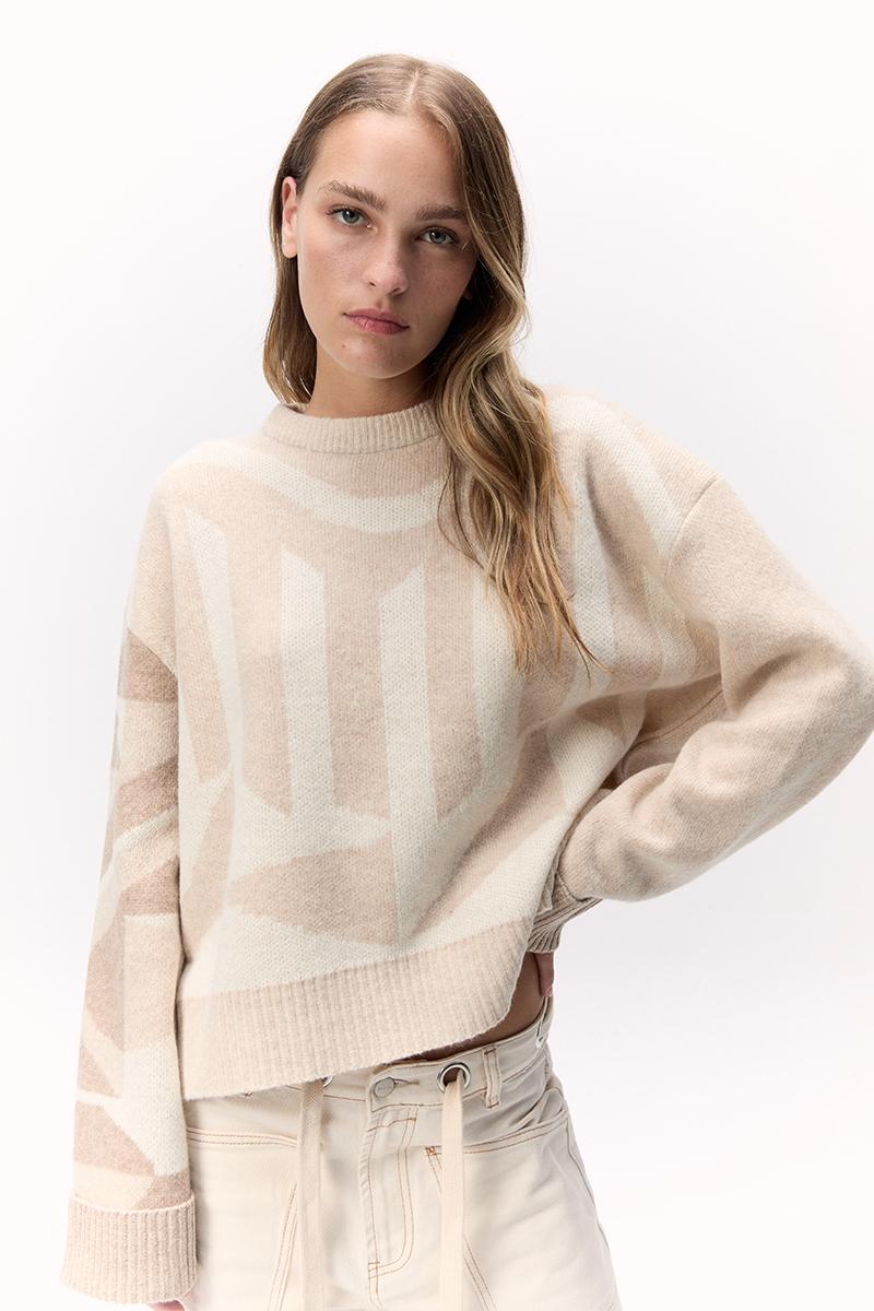 Sweater Geométrico crudo m/l