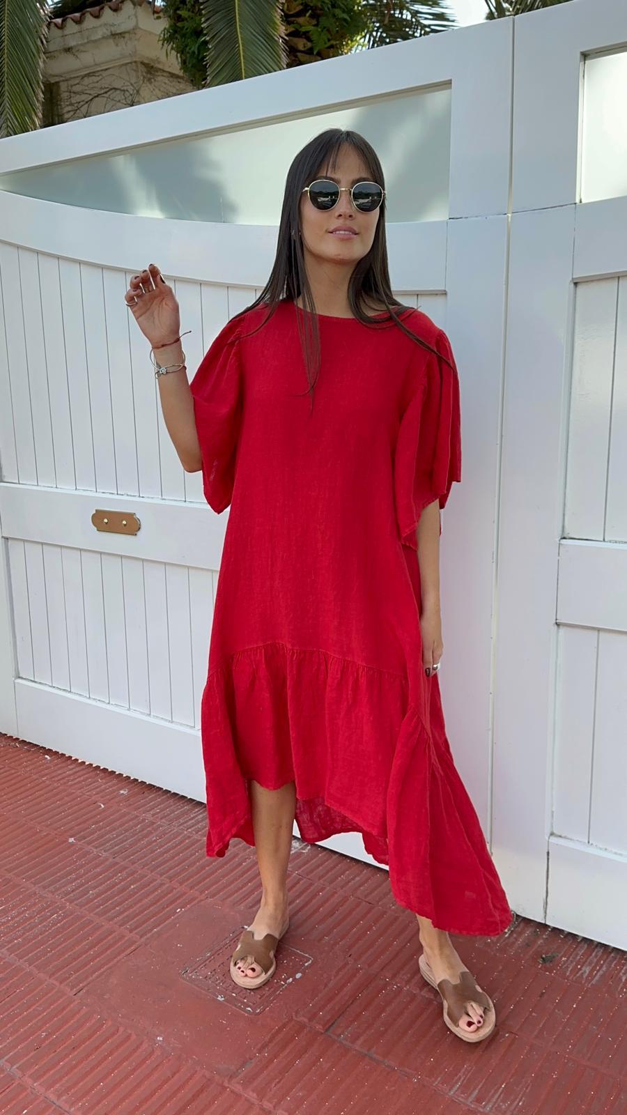 Vestido Verona rojo talle unico