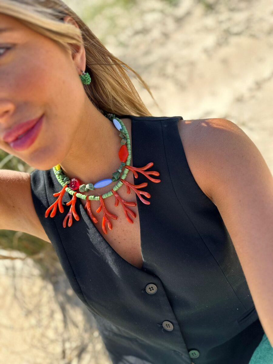 Collar Palm rojo talle unico