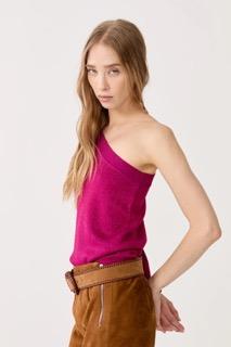 Top de punto glitter One Shoulder - Fucsia fucsia s/m