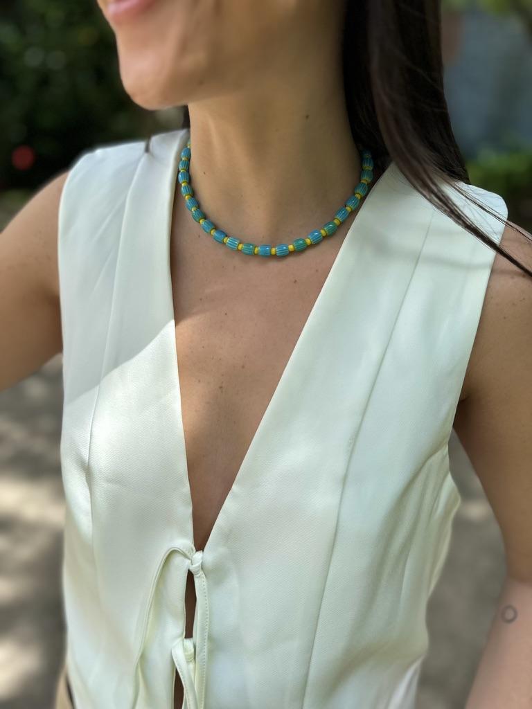 Collar Salsa turquesa talle unico