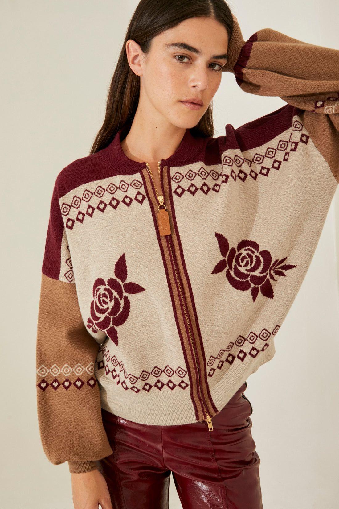 Bomber Roses bordo talle unico
